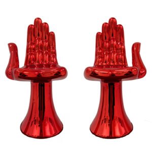 MANO - ROJA RESINA CON BAÑO DE PLATA